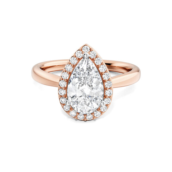 Pear-Cut Diamond Engagement Ring with Halo in Rose Gold