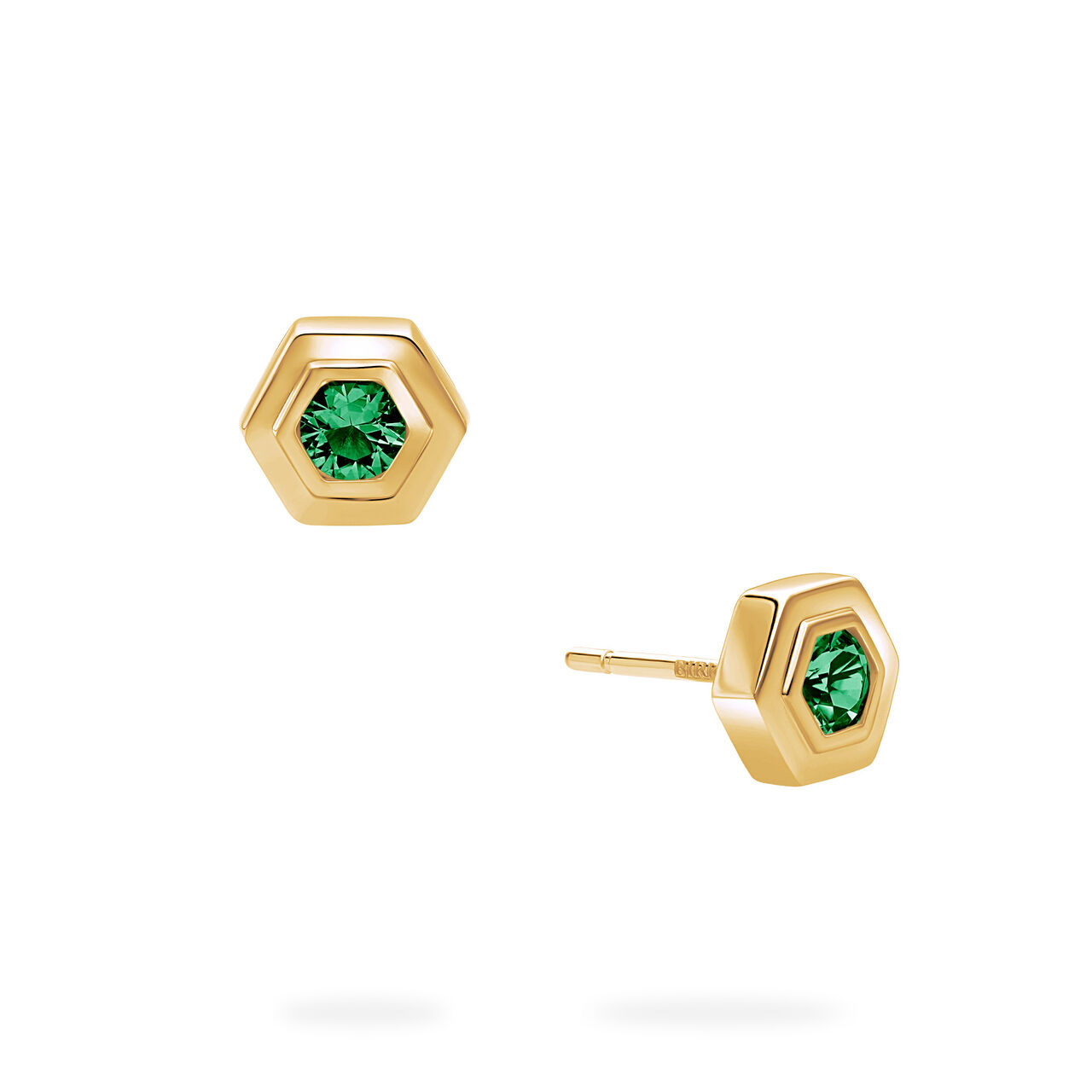 Birks Bee Chic Boucles d&rsquo;oreilles pierre de naissance en or jaune, &eacute;meraude image number 0
