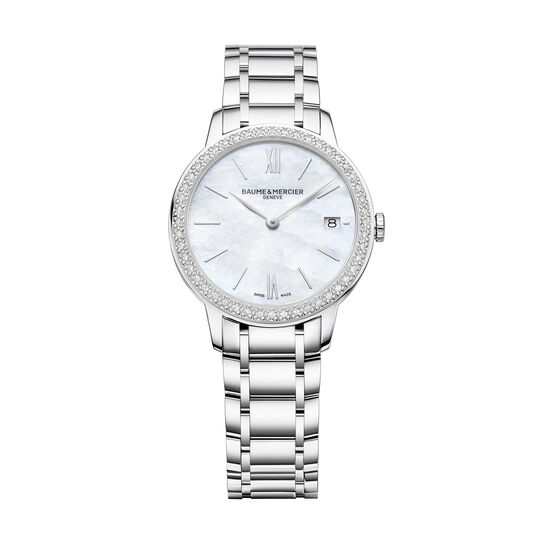 Classima 31 mm quartz en acier inoxydable et diamants image number 0