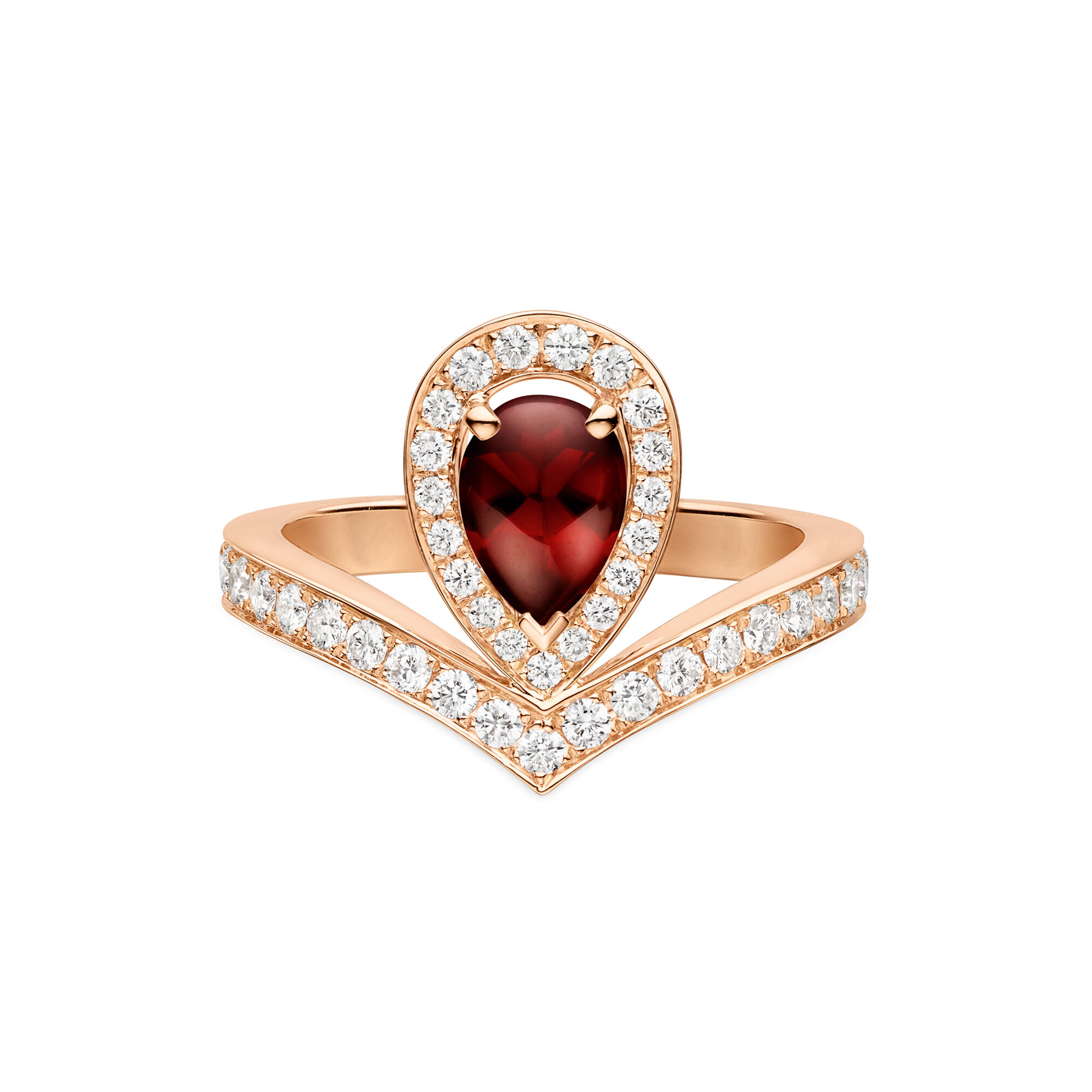 Jos phine Aigrette Rose Gold Pyrope Garnet Diamond Pav Ring Chaumet