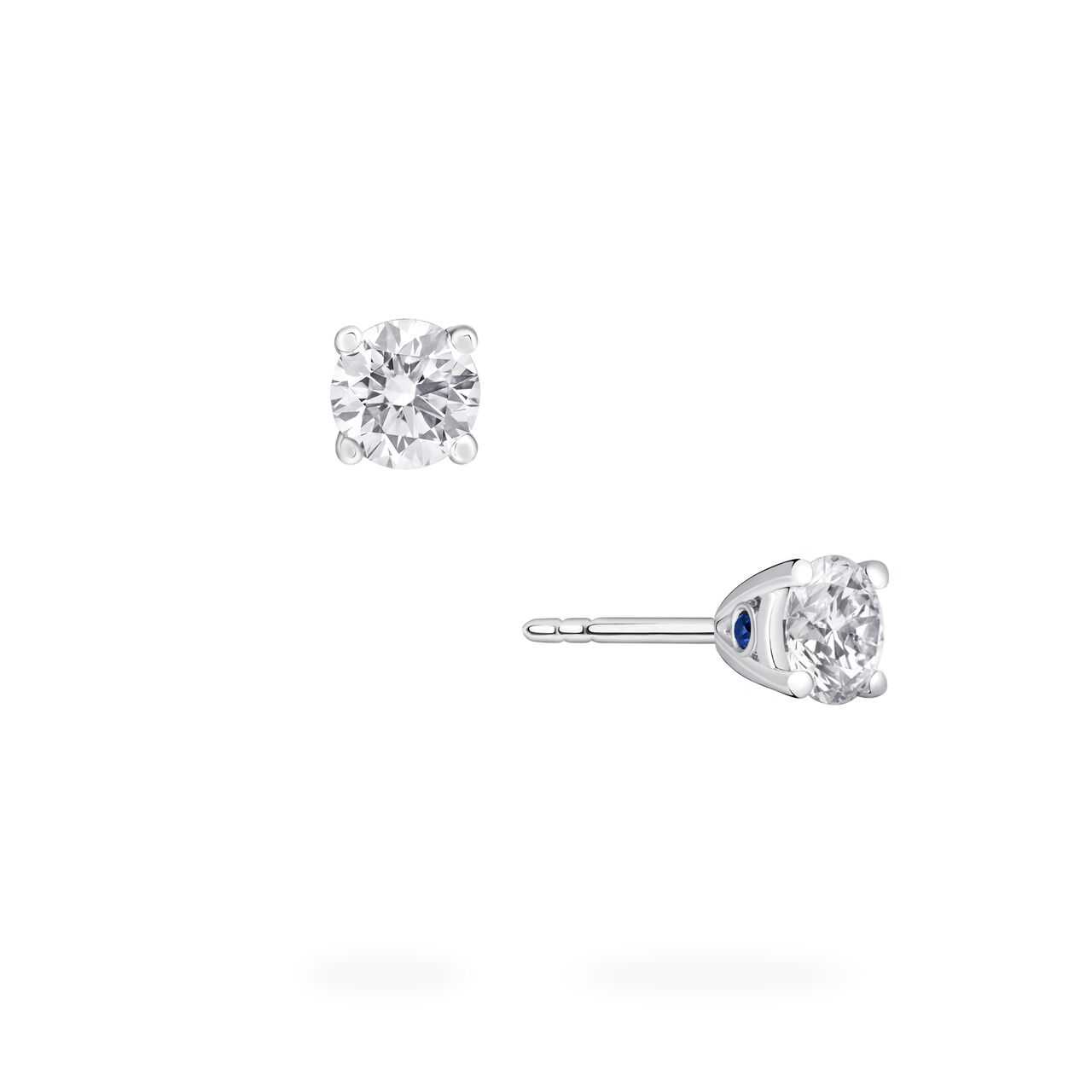 bijoux birks blue round solitaire diamond earrings image number 0
