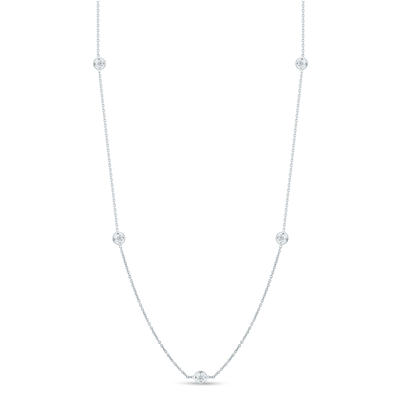 Collier à sept stations en or blanc orné de diamants - Roberto Coin image number 0