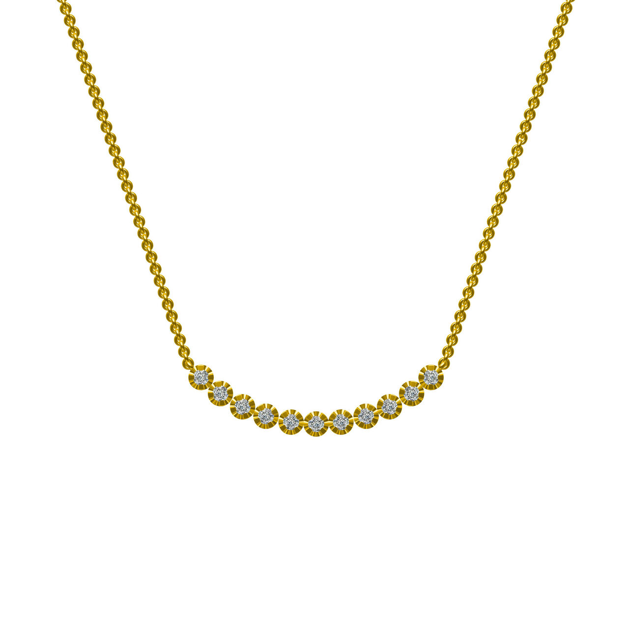 Yellow Gold and Diamond Necklace image number 0