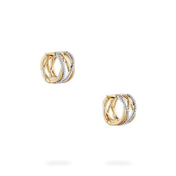 Boucles d'oreilles en diamants et or jaune, petites