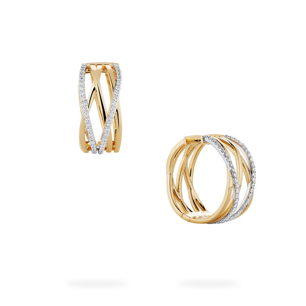 Diamond and Yellow Gold Earrings, Large