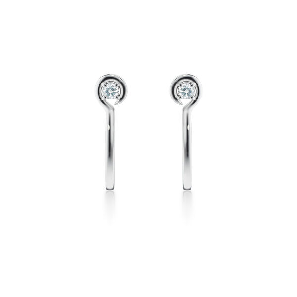 Infinity Hoop Medium Silver and Crystal Hoop Earrings