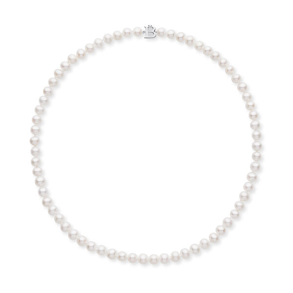 6-6.5mm Silver Cultured Freshwater Pearl Necklace