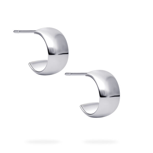 Sterling Silver 13 &times; 7 mm Hoop Earrings