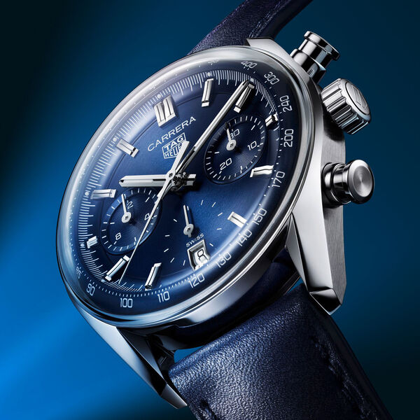 Carrera Glass Box 39 mm chronographe automatique en acier inoxydable