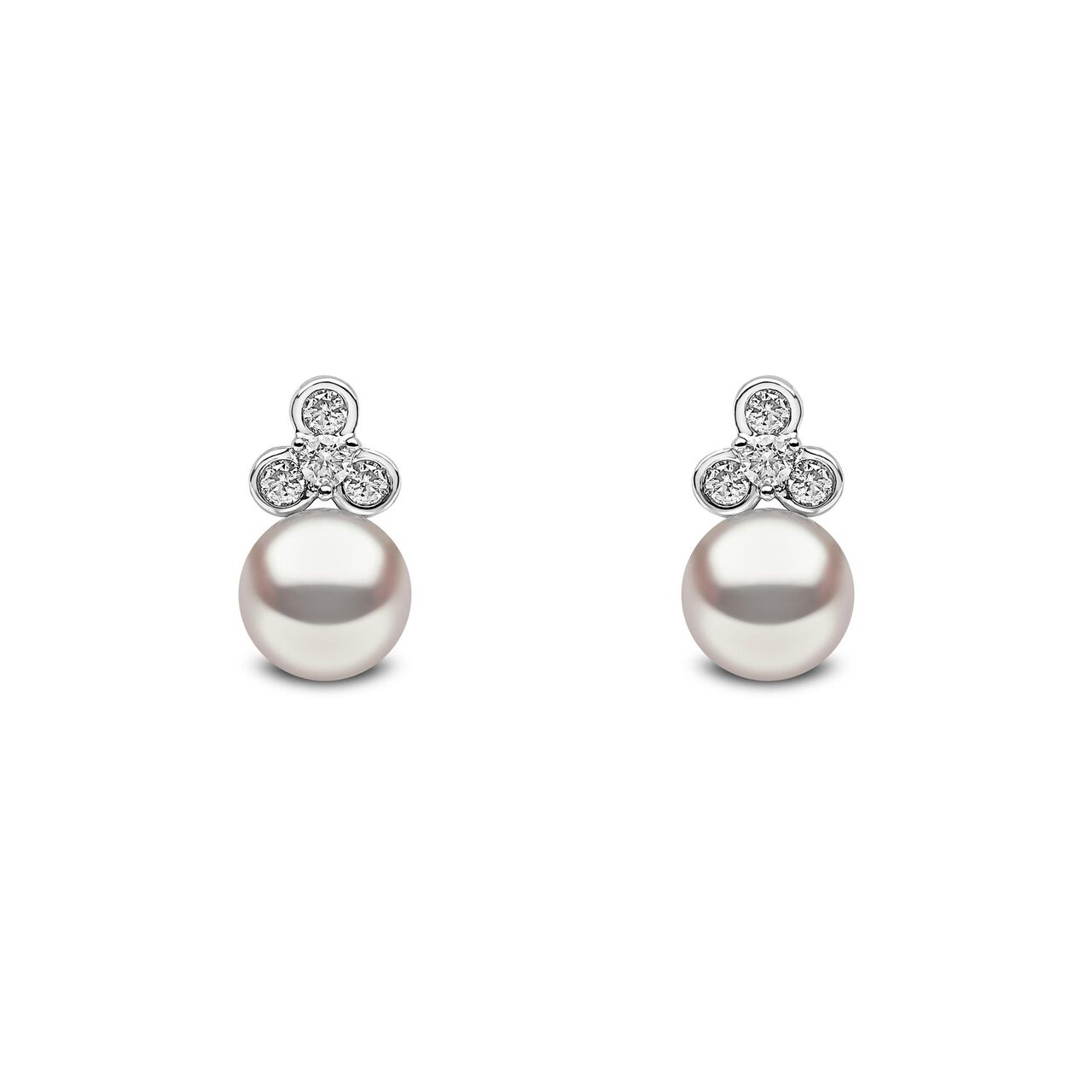 yoko london trend pearl white gold stud earrings tem0217 7f front image number 0