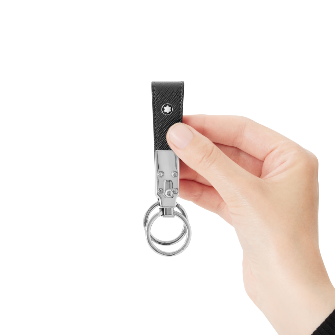 Sartorial Stainless Steel and Leather Key Ring