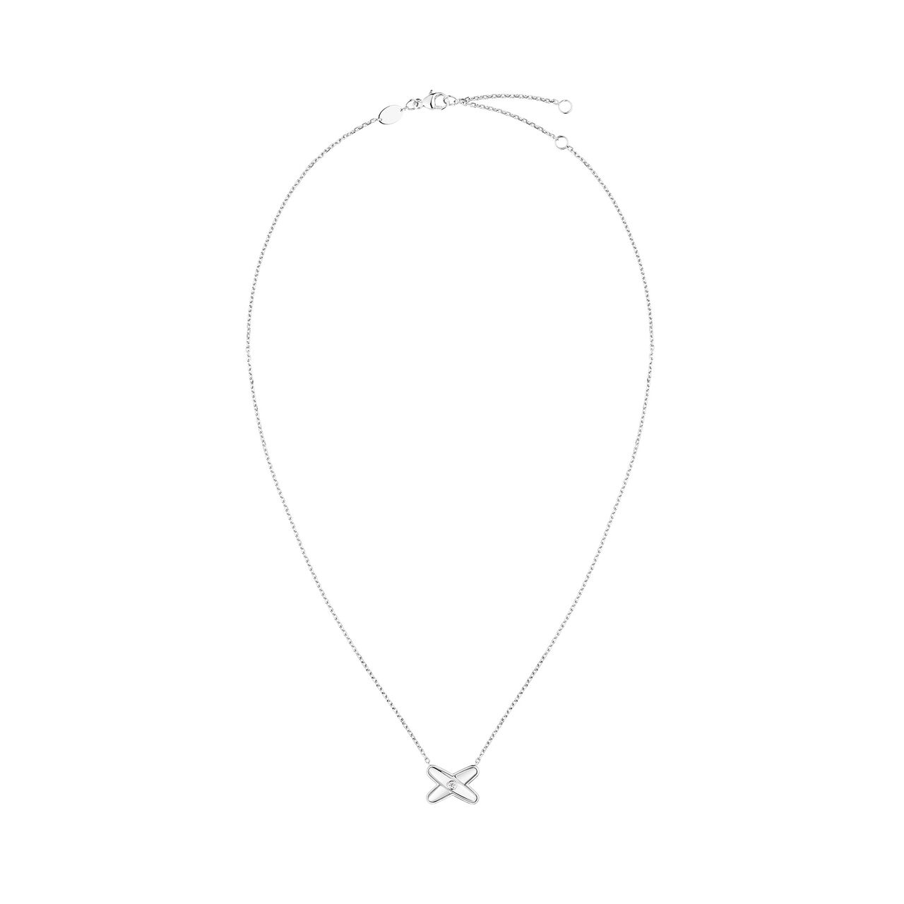 Full view of Chaumet Jeux de Liens white gold and diamond pendant image number 1