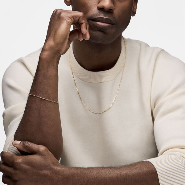 Bracelet &agrave; maillons diamant&eacute;s en or jaune