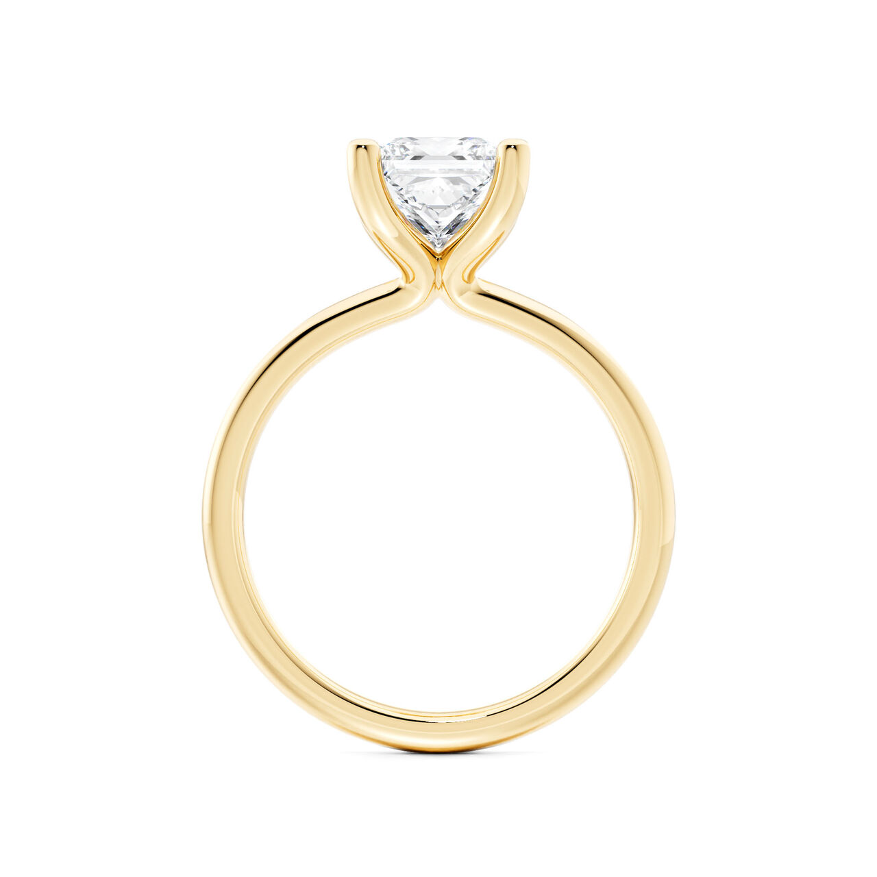 Birks Ros&eacute;e du Matin Bague de fian&ccedil;ailles en or jaune avec diamant solitaire taille princesse image number 2