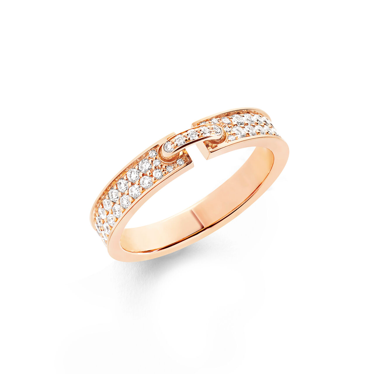 maison birks chaumet liens evidence rose gold diamond pave ring 083605 image number 0