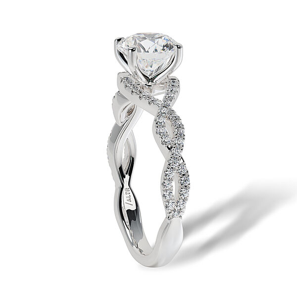 Round Solitaire Diamond Engagement Ring With Twisted Band