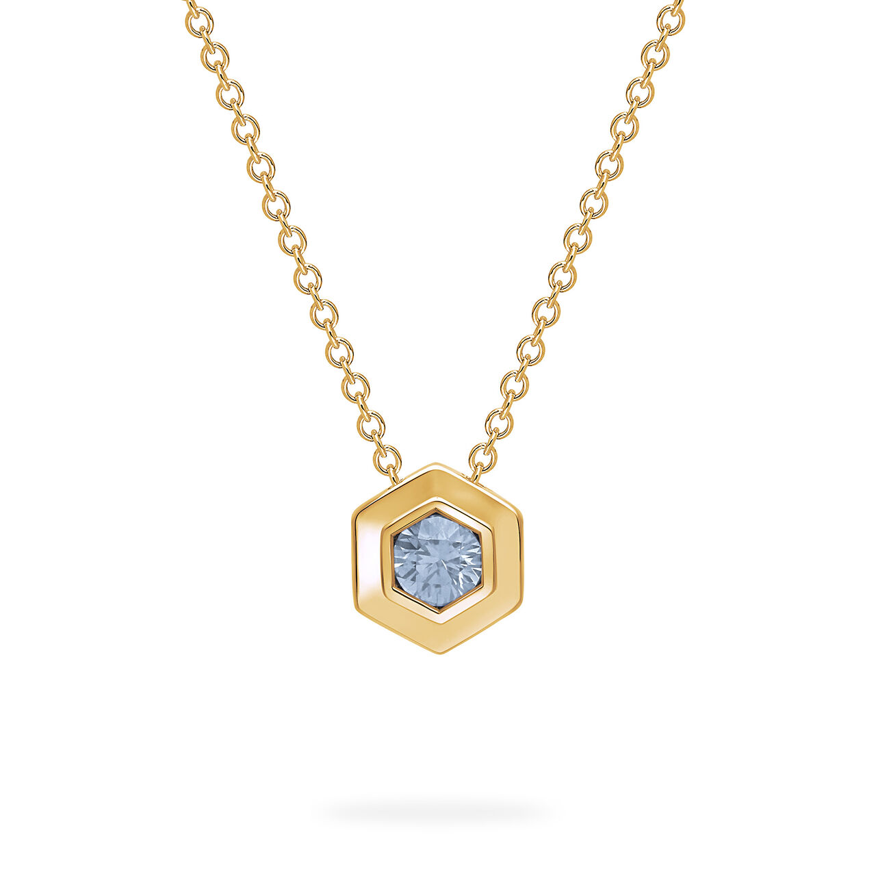 Birks Bee Chic Yellow Gold Birthstone Pendant, Aquamarine image number 0
