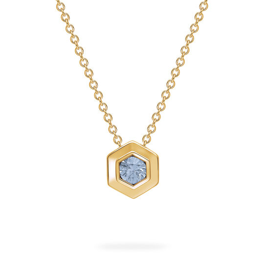 Birks Bee Chic Yellow Gold Birthstone Pendant, Aquamarine image number 0