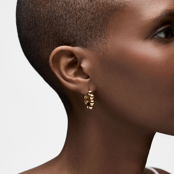 Boucles d'oreilles perl&eacute;es en or jaune