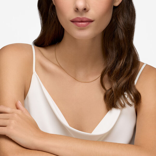 Yellow Gold Beaded Chain Necklace