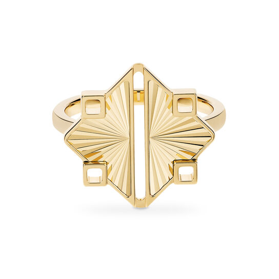 Birks Muse Bague en or jaune guilloché image number 0