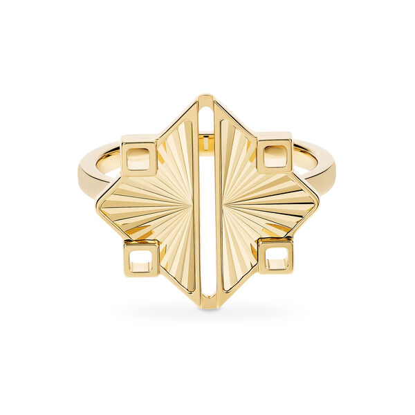 Bague en or jaune guilloché