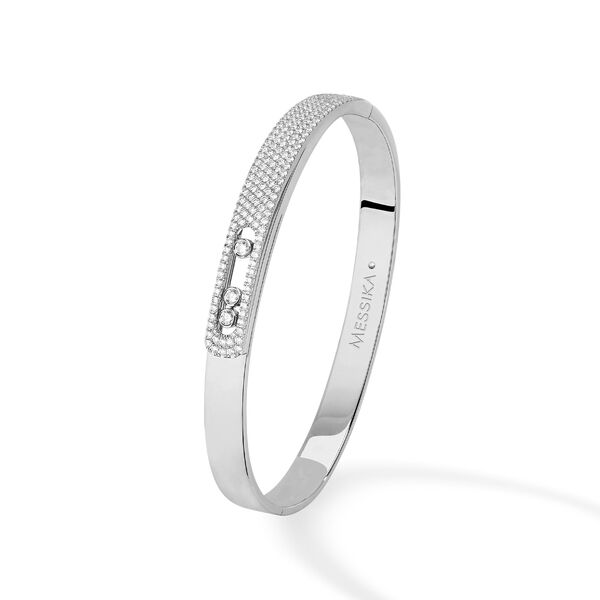 Move Noa Medium White Gold and Diamond Pavé Bangle