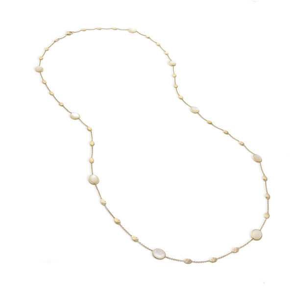 Siviglia Yellow Gold and Mother-of-Pearl Station Necklace