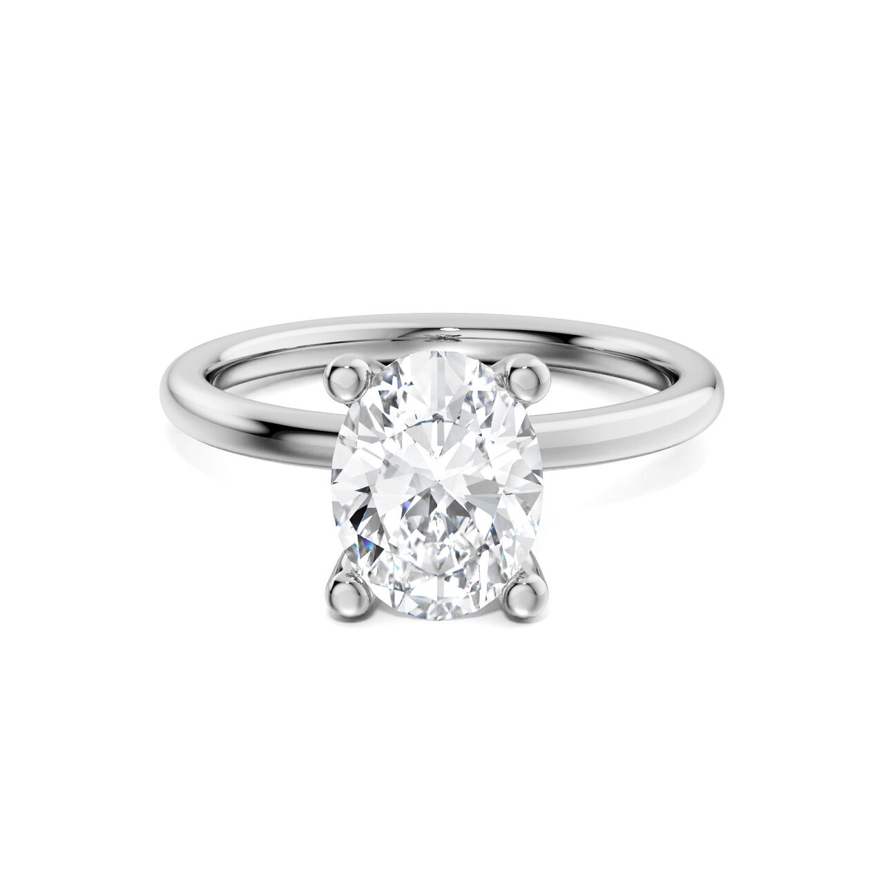 Birks Ros&eacute;e du Matin Oval-Cut Solitaire Diamond Engagement Ring in Platinum image number 0