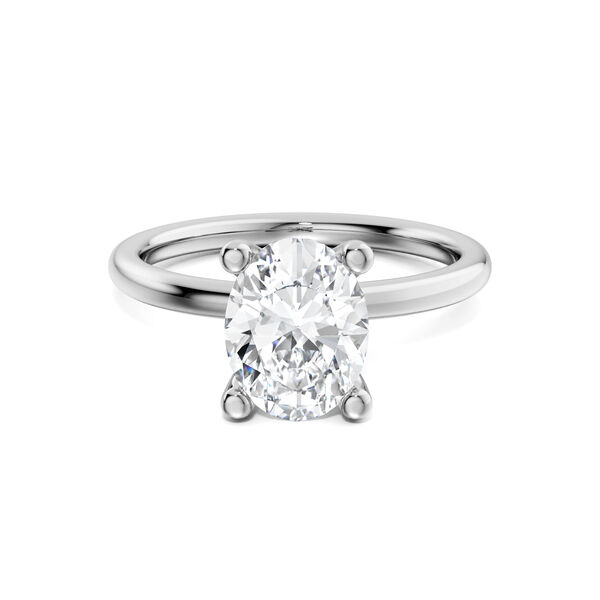 Oval-Cut Solitaire Diamond Engagement Ring in Platinum