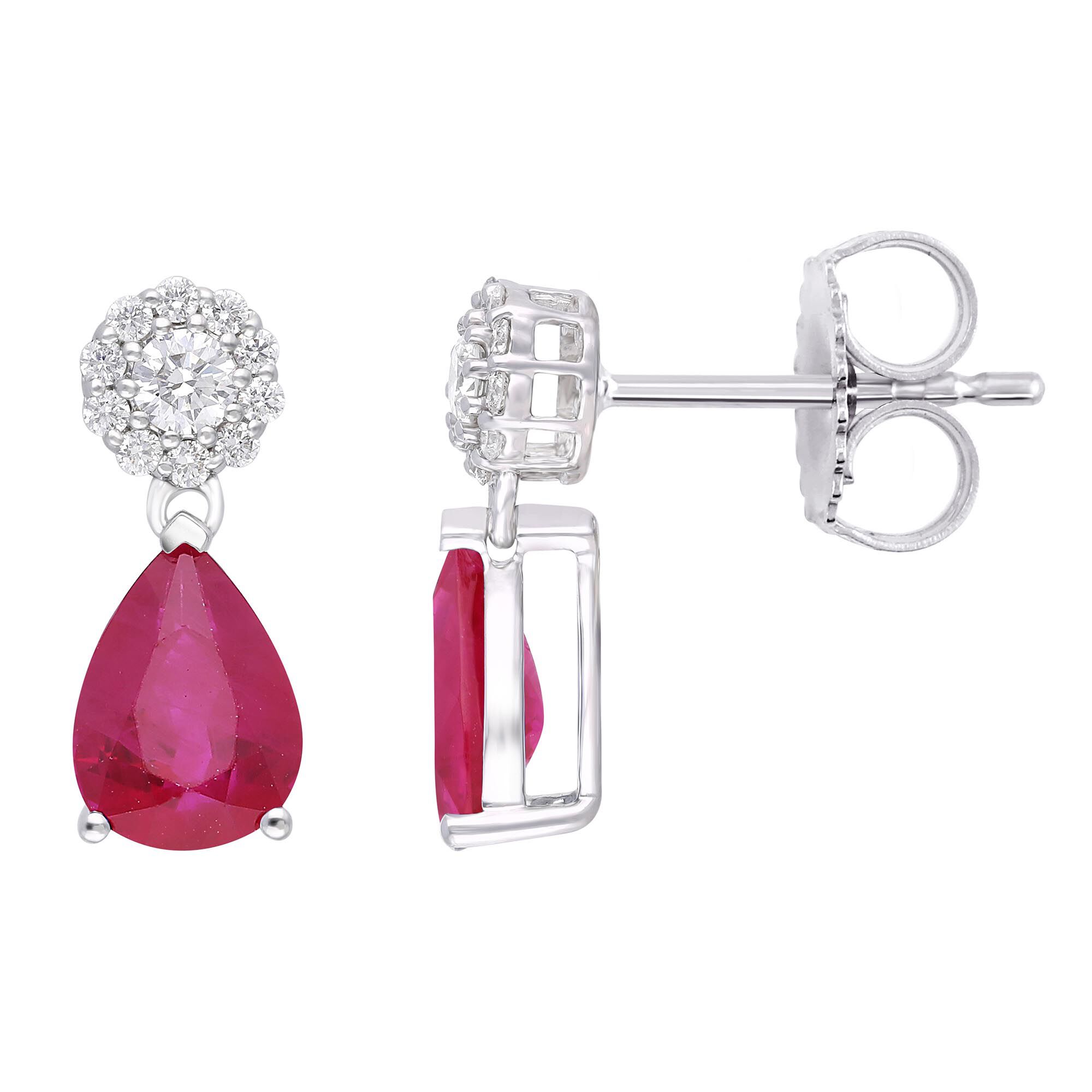 Ruby and Diamond Teardrop Earrings Maison Birks Salon SG13108E 8R