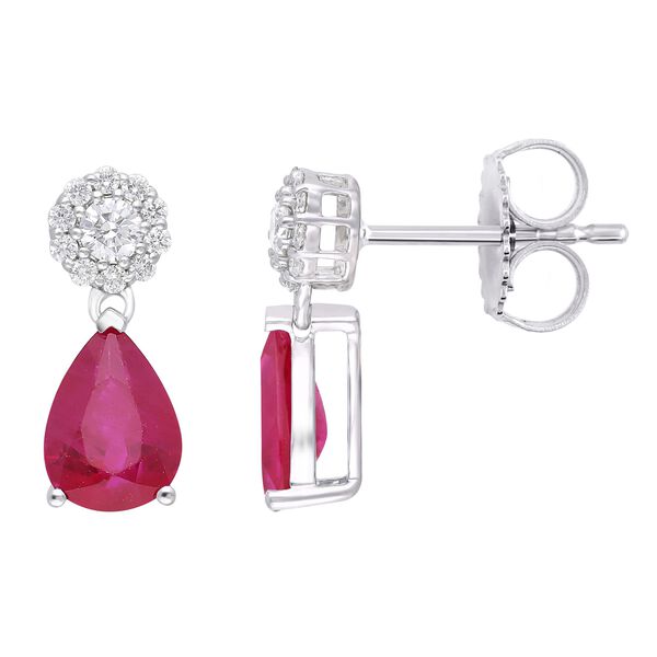 Ruby and Diamond Teardrop Earrings