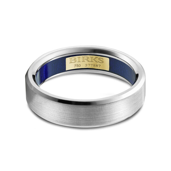Customizable 6MM Satin Finish White Gold Wedding Band