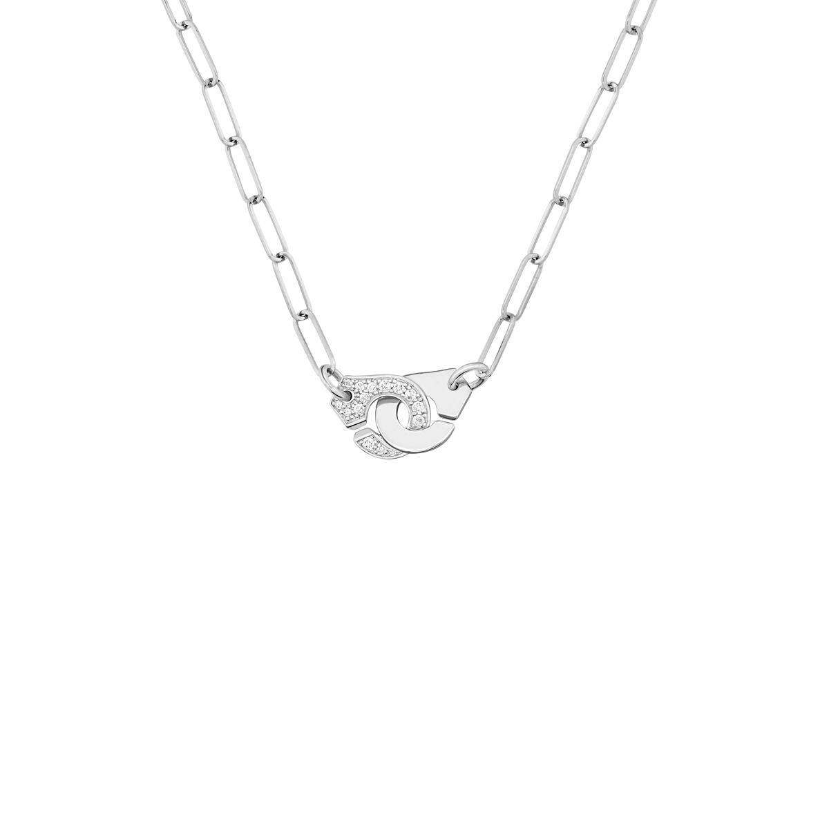 Menottes R10 White Gold and Diamond Pavé Necklace