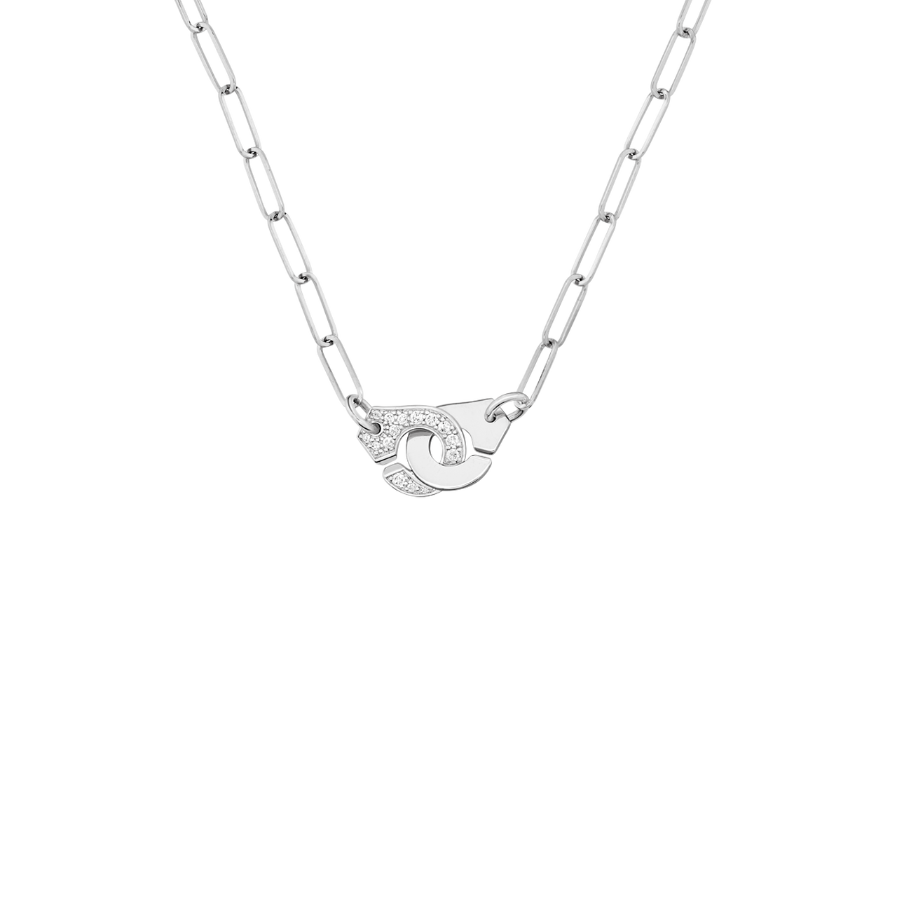 /Dinh Van Menottes R10 White Gold and Diamond Pavé Necklace 654112 Front image number 0