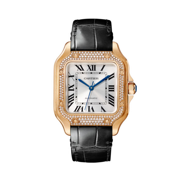Santos de Cartier Medium Automatic 35 mm Rose Gold and Diamond