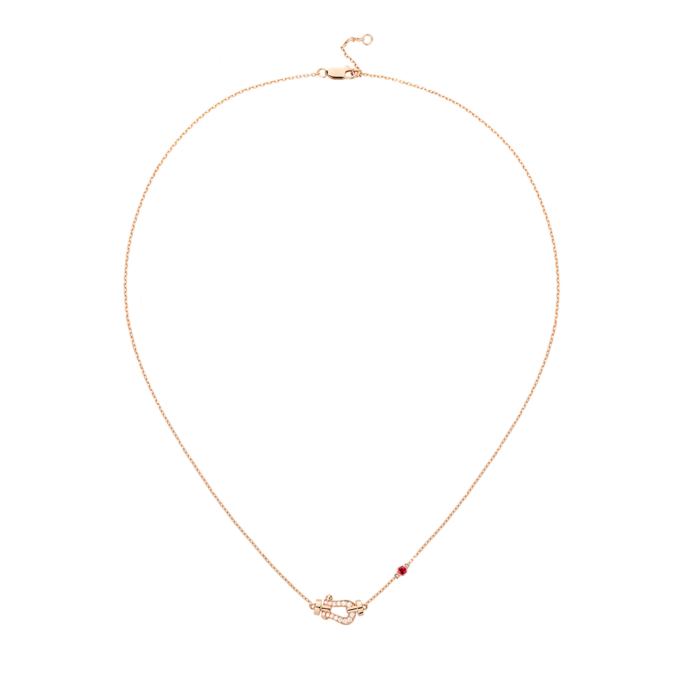 Force 10 Small Rose Gold, Diamond and Ruby Necklace