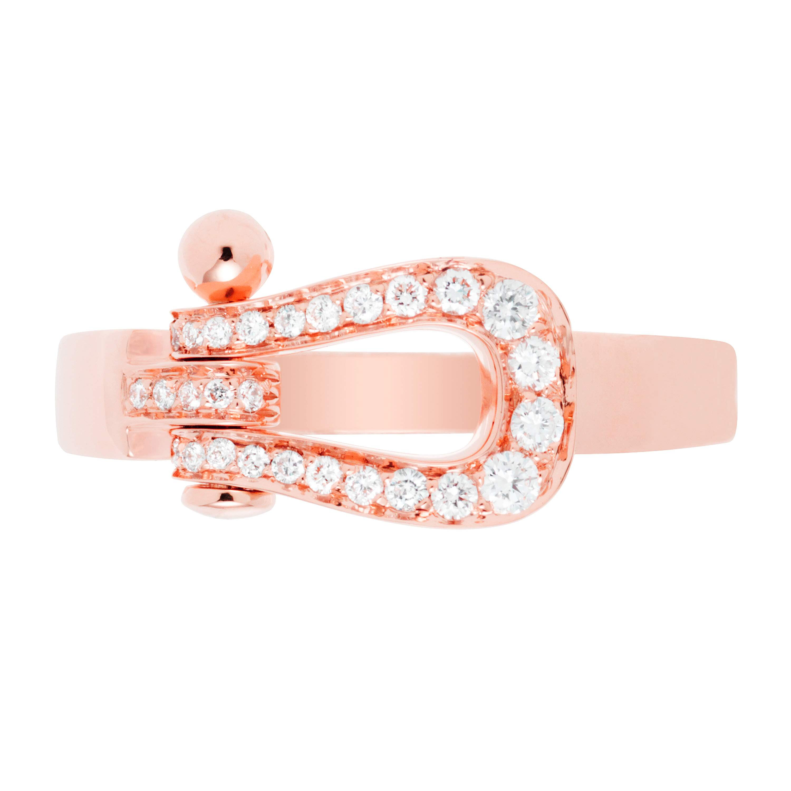 Fred Bague Force 10 en or rose avec pav de diamants moyen mod le