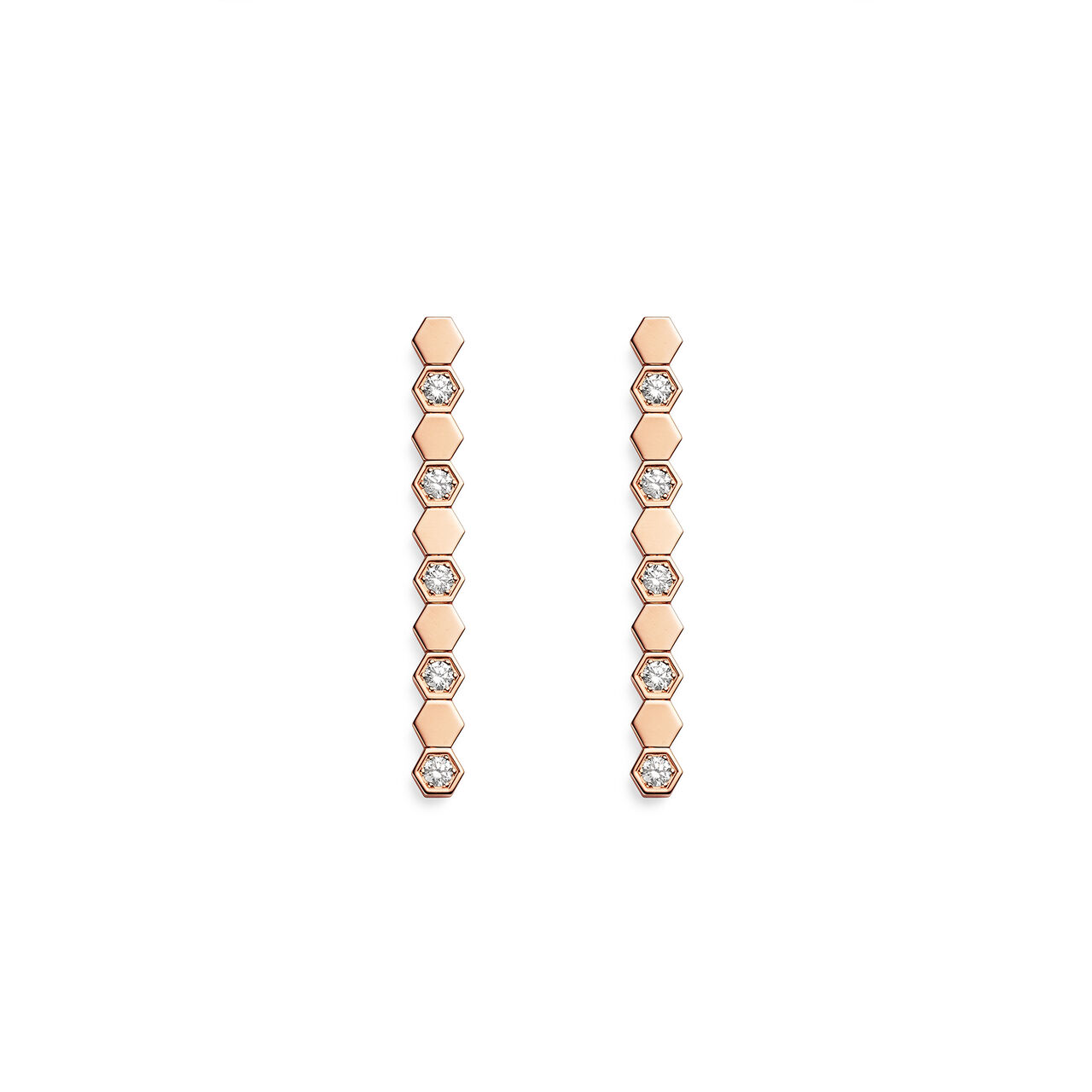 maison birks chaumet bee my love rose gold diamond half pave drop earrings 083993 image number 0