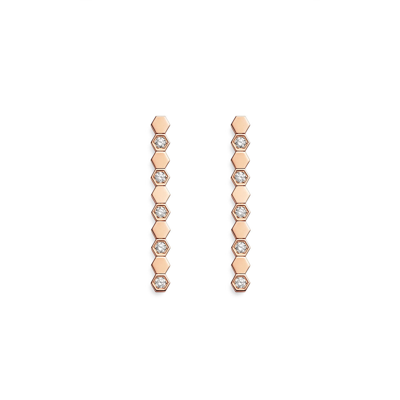 maison birks chaumet bee my love rose gold diamond half pave drop earrings 083993 image number 0