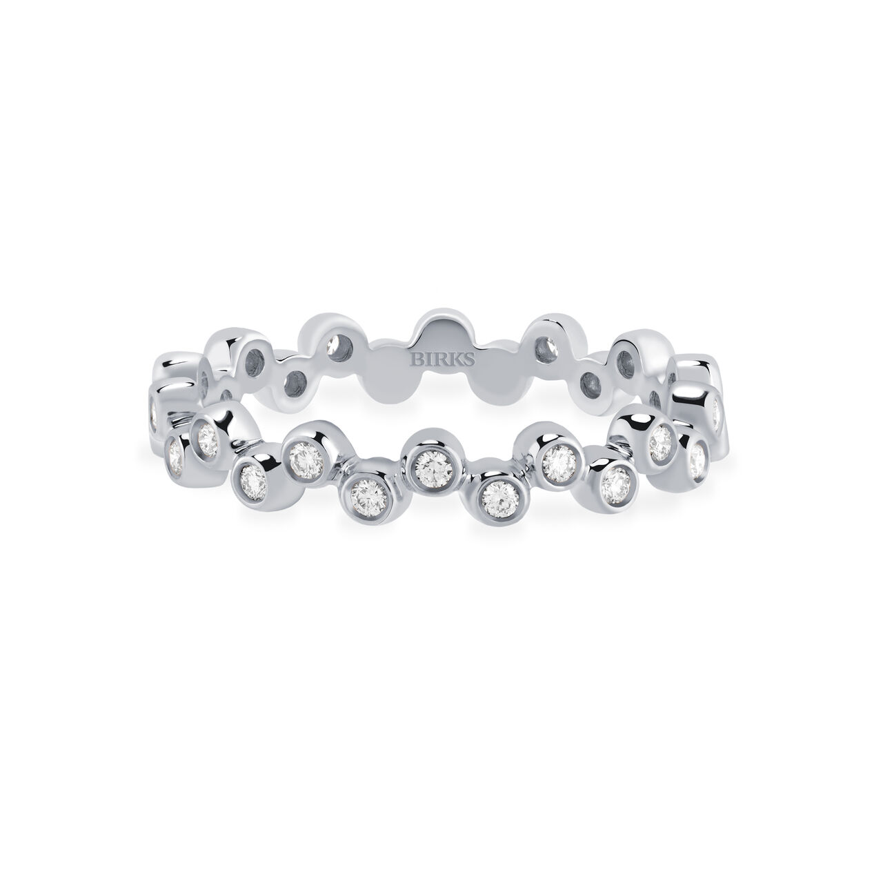bijoux birks iconic stackable white gold and diamond splash ring image number 0