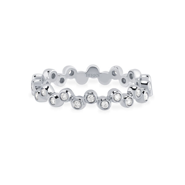 Stackable Diamond Splash Ring, White Gold