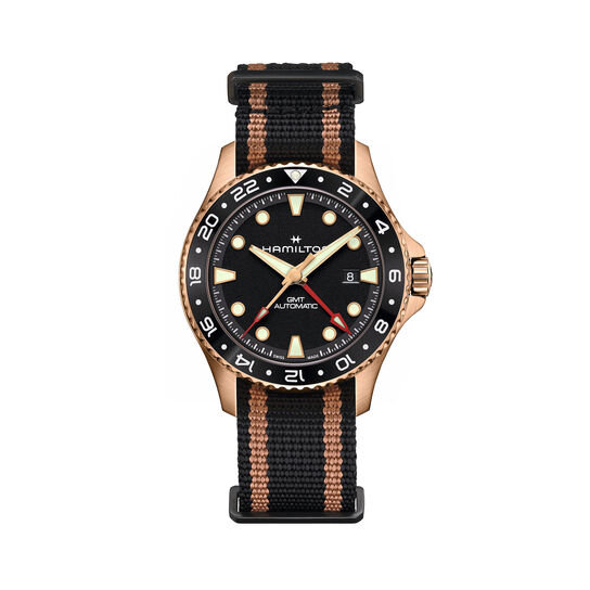 Hamilton Khaki Navy Scuba 43 mm GMT automatique en bronze et titane image number 0