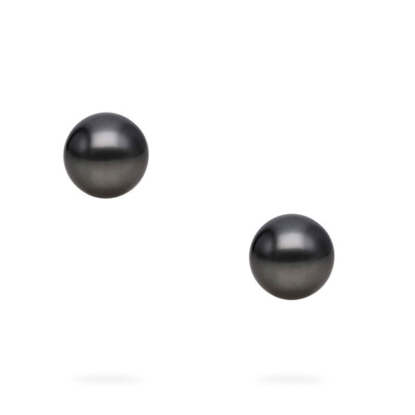 Boucles d'oreilles en perles de Tahiti de 10 &agrave; 10,5 mm, en or blanc