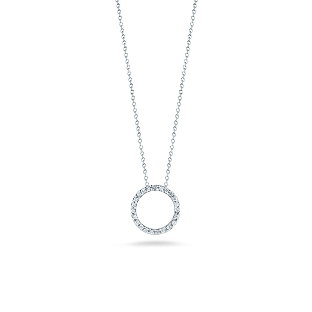 Roberto Coin Tiny Treasures White Gold Circle Pendant 001258AWCHX0 image number 0