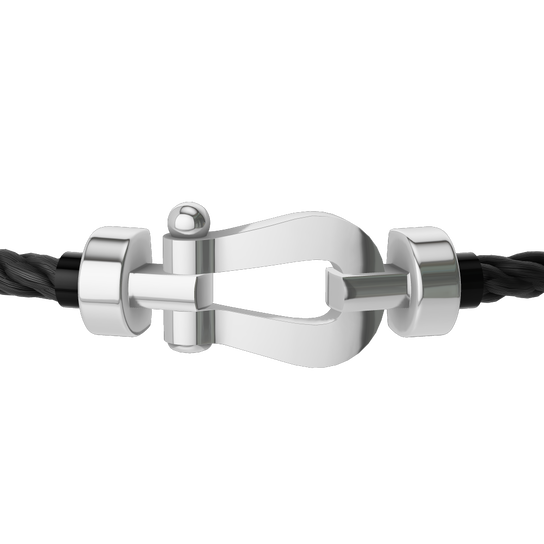 Force 10 Medium White Gold Cable Bracelet image number 1