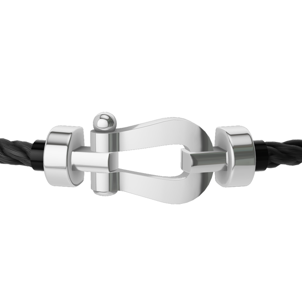 Force 10 Medium White Gold Cable Bracelet
