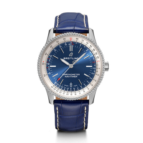 Navitimer automatique 38 acier - bleu boucle ardillon