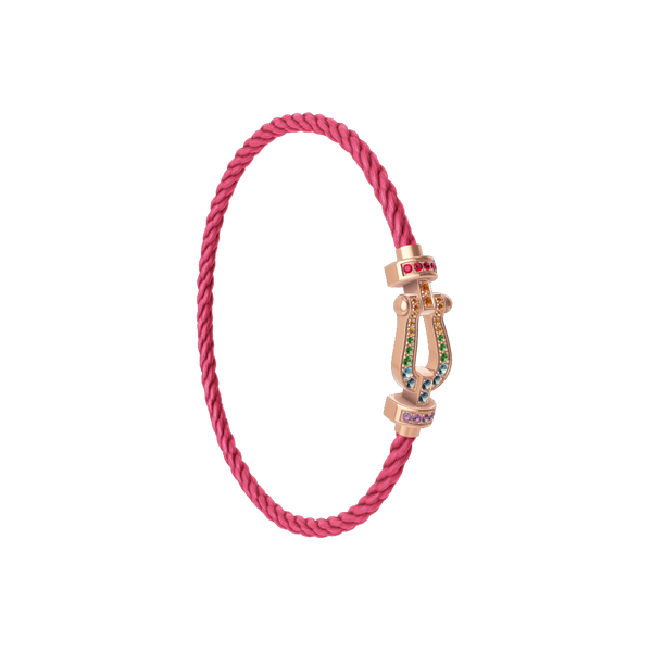 Force 10 Medium Rose Gold and Pavé Multi-Stone Cable Bracelet