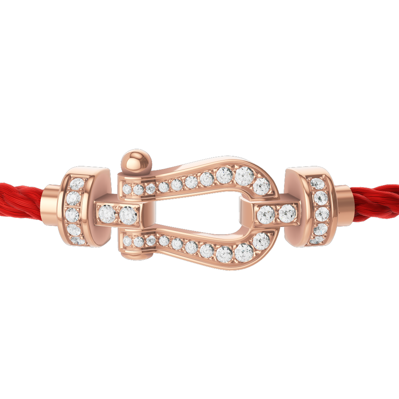 Force 10 Medium Rose Gold and Diamond Pav&eacute; Cable Bracelet image number 1